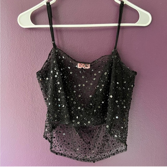 Dyspnea Cami top in black sequin - Picture 2 of 3